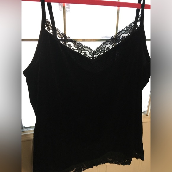 Soft Black Velvet feel Camisole. - Picture 5 of 7